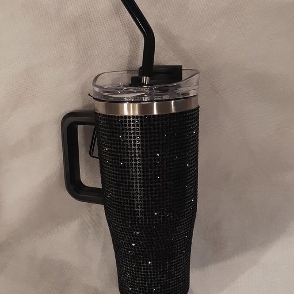 Black Rhinestone Stainless Steel Tumbler - Picture 9 of 10